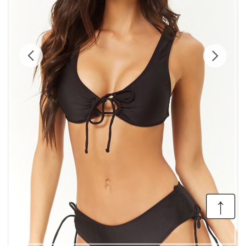 Forever 21 Rutched Black Bikini Top